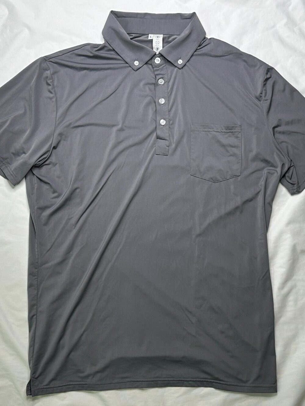 State & Liberty Polo Shirt Mens Large Gray Tech Golf Performance Athletic